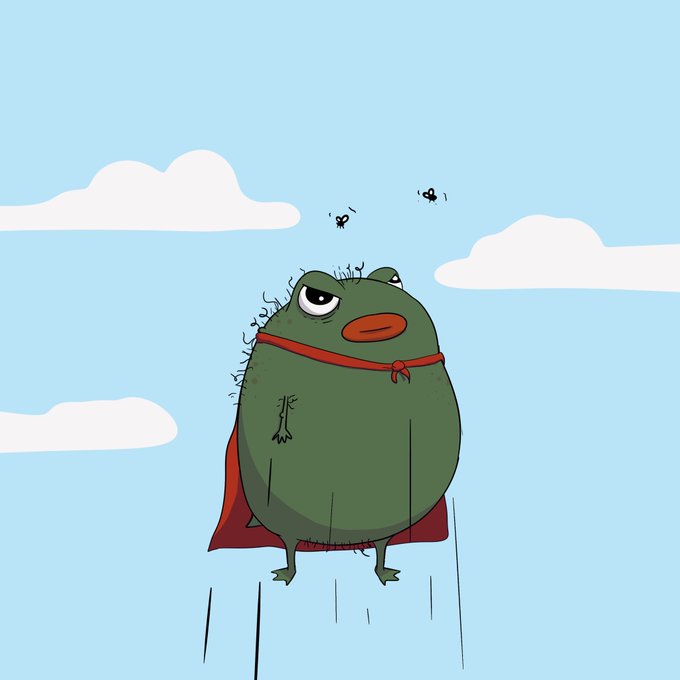 Pistacio wearing a cape, flying